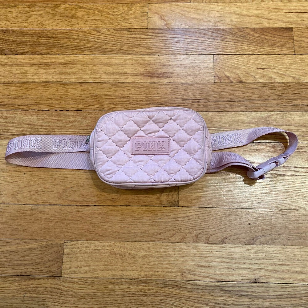 Victorias Secret PINK Belt Bag Fanny Pack Pink Quilted VS Logo Bum Bag